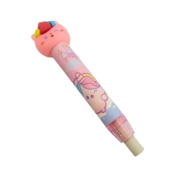 Imagem de Borracha Caneta Unicornio Retrátil Divertida Kawaii infantil - Unidade