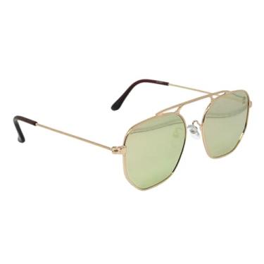 Imagem de Califa Óculos de Sol Retrô Vintage Aviador para Homens e Mulheres, Cor Dourada (Rosê Espelhado)
