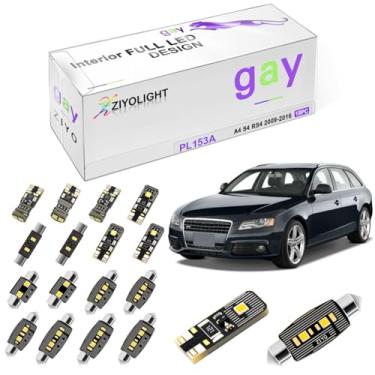 Imagem de ZIYOLIGHT - PL153A Substituição para AUDI A4 S4 RS4 Avant B8 2009-2016 Kit de acessórios de iluminação interior LED, pacote de acessórios, atualização de lâmpadas de cúpula branca 6000K (18 lâmpadas)