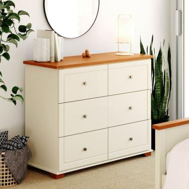 Imagem de Cômoda 6 Gavetas Ananda Cabecasa Madeiramadeira Off-white/Mel