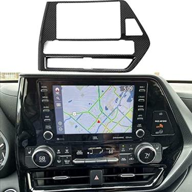 Imagem de XITER Capa de acabamento de painel de navegação de fibra de carbono interior controle central ventilações de ar condicionado capa de painel de moldura acessórios automotivos para Toyota Highlander XSE
