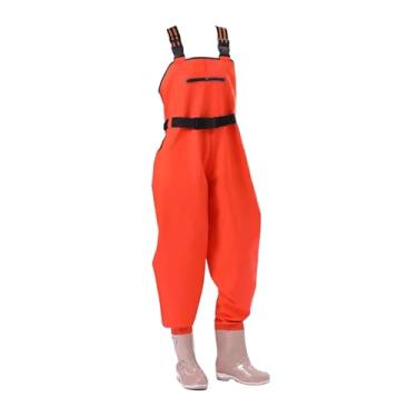 Imagem de Waders Waders De Pesca Ao Ar Livre Em PVC Para Mulheres, Botas Impermeáveis ​​de Calças Wader No Peito Para Caça E Vadear, Com Bolsos Selados(Orange,39 EU)