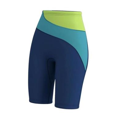 Imagem de kowaku 3mm neoprene mergulho shorts fitness correndo roupa de banho calças wetsuit para canoagem água aeróbica barco natação freediving, Azul XL
