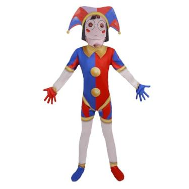 Imagem de FATIANLEE The Amazing Digital Circus costume for kids Pomni Costumes Jumpsuit with mask Jax Halloween costume for 3-13 old (Pomni, 7-8 years)