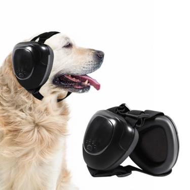 Imagem de KOPBTBOY Protetores de ouvido para cães, proteção contra ruído, 29 dB NRR para cães, fones de ouvido com cancelamento de ruído, grande, preto