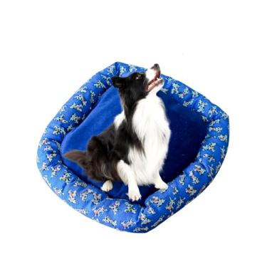Imagem de Cama Pet Pequena e Grande Caminha de Cachorro P e G (GRANDE - 70x70cm, AZUL MARINHO)