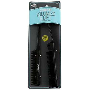 Imagem de Pente dobrável Conair e escova dobrável para provocar – 2 pçs preto
