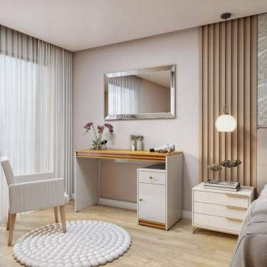 Imagem de Penteadeira 1 Porta 1 Gaveta Charlotte Off White/Naturalle