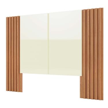 Imagem de Cabeceira Detalhe Ripado 165cm em 100% MDF Freijó Off White Dalla Costa