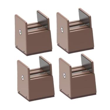 Imagem de WeiLaiKeQi 4x Elevadores de cama Elevadores de móveis Blocos de elevação de cama ajustáveis para armário Prateleira Mesa, Marrom, Altura 50mm