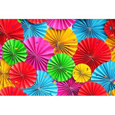 Imagem de Painel de lona Decoração Enfeite de Carnaval Confetes Coloridos - Fabr