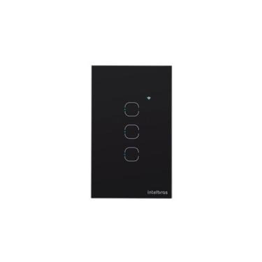 Imagem de Interruptor Inteligente Touch Wi-Fi 3 Teclas Preto - Intelbras EWS 100