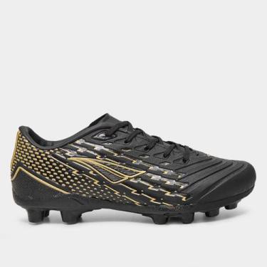 Imagem de Chuteira Campo Infantil Penalty Garra Y-2.0, Preto, Dourado, 28