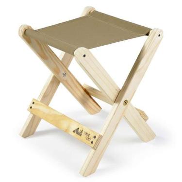 Imagem de Banco Dobrável Camping Madeira e Caqui - Modern