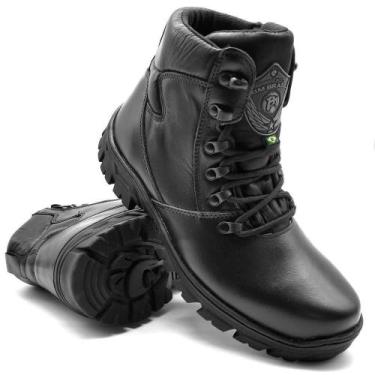 Imagem de Coturno Couro Zíper Segurança EPI Macia Trabalho Dia a Dia - BM Brasil