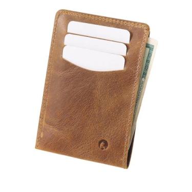 Imagem de Carteira Masculina Couro Super Slim Cnh Couro50 Porto Alegre, Marrom, 