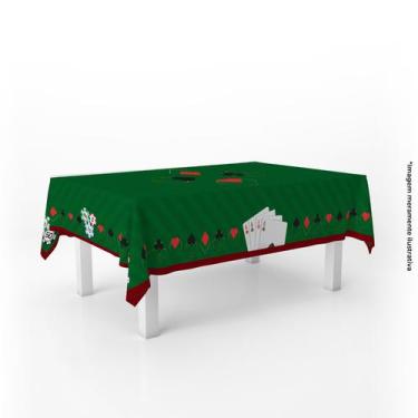 Imagem de Toalha de Mesa Felpuda Retangular Listrada Poker Truco 6 lugares - PRE