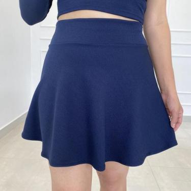 Imagem de Saia Curta Mini  Gode Rodada Redonda - Vivi Rangel, Azul marinho, P