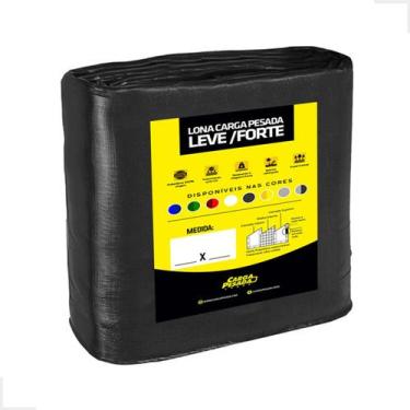 Imagem de Lona Plástica Preta Impermeável 300 Micras Multiuso 7x8 / 8x7 - CARGA 