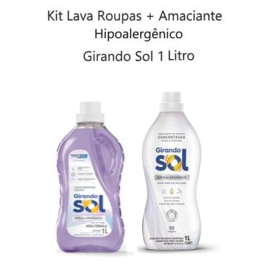 Imagem de Kit Lava Roupas + Amaciante Hipoalergênico Girando Sol 1 Lt