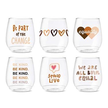 Imagem de TOSSWARE POP 396.9 g Vino Equality Series, conjunto de 6, qualidade premium, recicláveis, inquebráveis e óculos impressos de plástico transparente