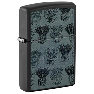 Imagem de Zippo Harley-Davidson Isqueiro de bolso preto fosco com logotipo Black Light