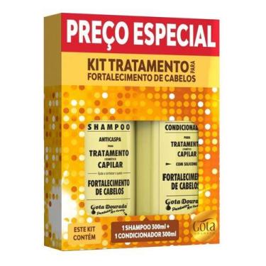 Imagem de Kit Antiqueda Shampoo E Condicionador Gota Dourada 300 Ml