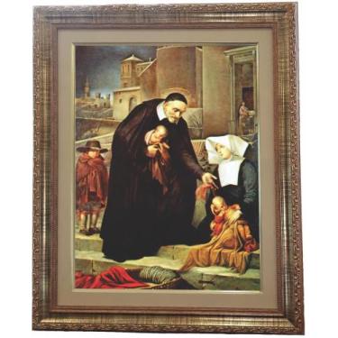 Imagem de Quadro São Vicente De Paulo, Mod. 02, Tam. 53x43cm. Angelus