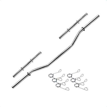 Imagem de Kit Fitness de Barras Tubo Oca de 40cm e Barra W de 1,20m com Presilha