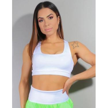 Imagem de Top Fitness Branco com Bojo  - Fitmoda, GG, Branco