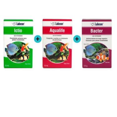 Imagem de Kit 1 Ictio 15ml + 1 Aqualife 15ml + 1 Bacter 10 Cápsulas - Alcon