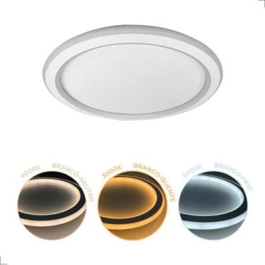 Imagem de Painel Plafon Telaio Led 3 Cores Redondo Sobrepor 40Cm 60W - Hevvy