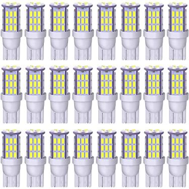 Imagem de AOICANKI Lâmpadas de LED T10 921 194 168, super brilhantes 3014 42-SMD LED de substituição 12 volts RV trailer trailer de barco interior cúpula mapa luzes de licença, luzes de ré reserva (branco frio 24 peças)