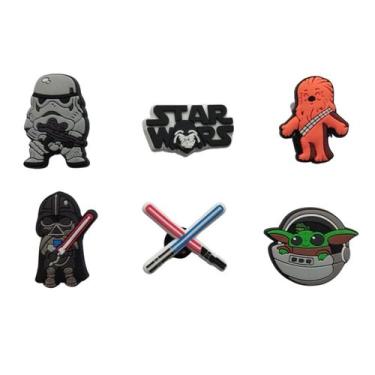 Imagem de Kit 6 Pins Bottons Enfeites para calçados emborrachados - Star Wars - 