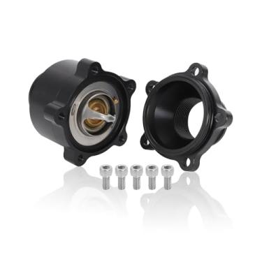 Imagem de Foruly Carcaça de termostato em linha de alumínio com porta de sensor de desvio - Serve para mangueira de 3,8 cm (rosca de 3,8 cm-16) - Atualização de alto desempenho para controle ideal da