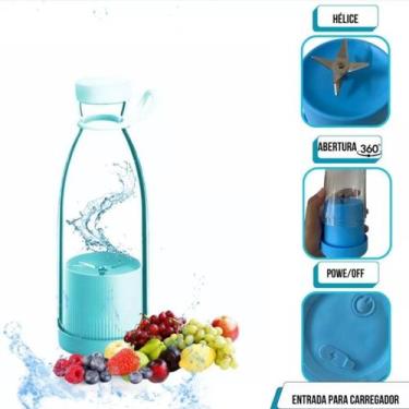Imagem de Garrafa Mixer Portatil 350Ml Mini Juice 6 Lâmina - Nakasaki/Sa Tools
