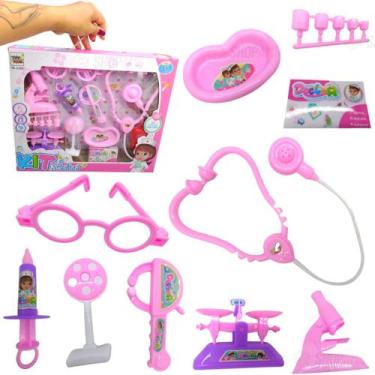 Imagem de Kit Médico Doutor Ou Doutora Completo Infantil Rosa ou  Azul Super Kit