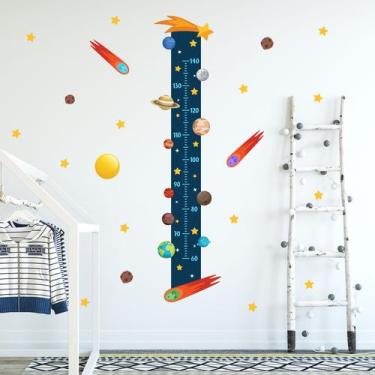 Imagem de Adesivo De Parede Espaço e Planetas Régua De Crescimento - Quartinhos