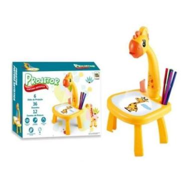 Imagem de Mesa Projetor Desenho Infantil Mesinha De Desenho Projetora(Amarelo) -