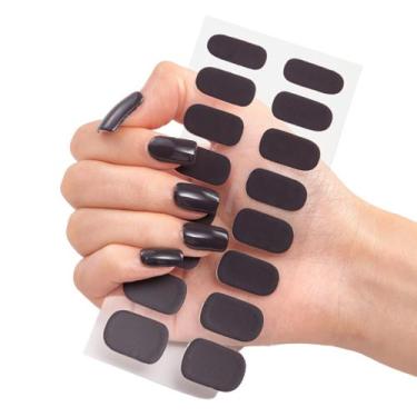 Imagem de Adesivo de unha decorado para mãos manicure Café Preto - Nail Unhas