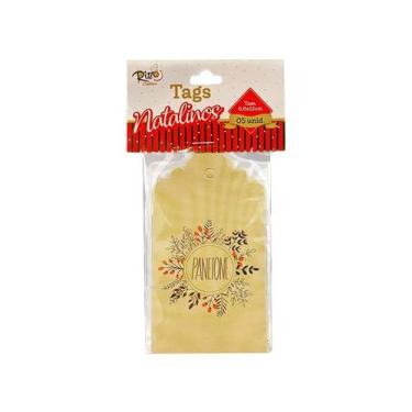Imagem de Tag Natalina - Bege Panetone - 6,6x12cm - 5 UN - Rizzo