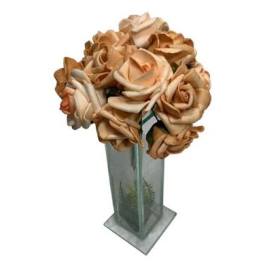 Imagem de 4 buquês mini rosas em eva com 6 rosas em cada arranjo flor - Novidádi