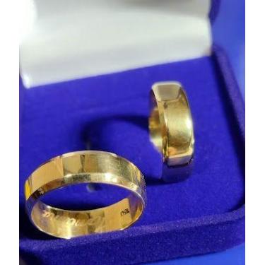 Imagem de Par de Alianças Ouro 18 Kilates 10.20 Gramas 7 mm Kina lisa - Alianças