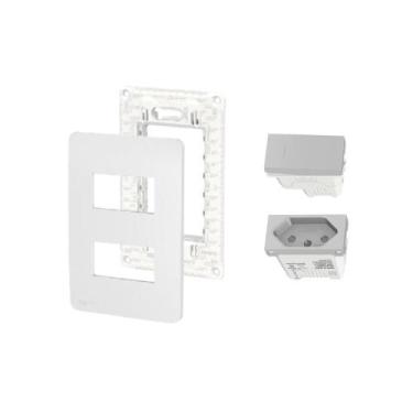 Imagem de Kit Conjunto 4x2 Tomada 10A Interruptor Bipo Orion Schneider - Pial Le