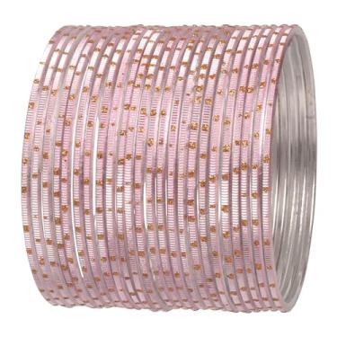 Imagem de Touchstone Pulseiras femininas indianas de Bollywood com bolinhas douradas, lindas e texturizadas, vintage, com design atraente., M - Circ 7.8 in-Indn Size 2.8-Dia 2.5 in, Liga metálica, Sem Pedra