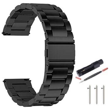 Imagem de Pulseira de relógio de aço inoxidável de liberação rápida compatível com Galaxy Watch 20 mm, 22 mm, 24 mm, Samsung Galaxy Watch 5 de 40 mm, 44 mm/Pro de 45 mm/Galaxy Watch 4 de 40 mm e 44 mm/Classic