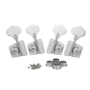 Imagem de KAISH Chrome 2+2 Vintage 70's Cloverleaf Bass Tuners Bass Tuning Machines Teclas de afinação de baixo para Jazz J Bass ou Precision P Bass