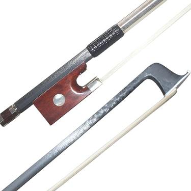 Imagem de ARCRAW Arco de violino 4/4 tamanho completo, fibra de carbono, sapo de madeira de cobra, crina de cavalo natural para violinistas, violinistas, professores, estudantes, profissionais