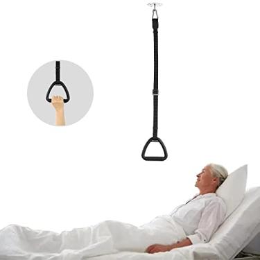 Imagem de siktorrwd Trapézio de cama para idosos, trapézio montado no teto para transferência de mobilidade de cama, ajudante de cama de escada para deficientes, idosos, adequado para hospital, auxílio móvel de