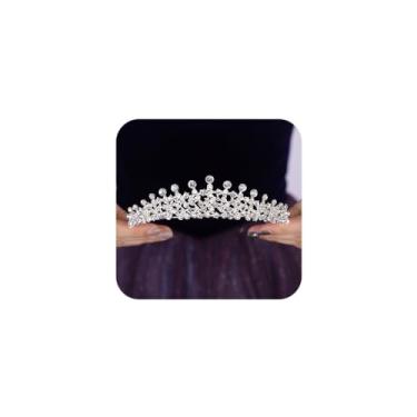Imagem de Teyglen Tiara de coroa dourada de cristal para noivas, princesa com strass, coroa de rainha real, tiara de casamento para mulheres, festa de formatura e concurso de formatura, Free size, Strass, Sem